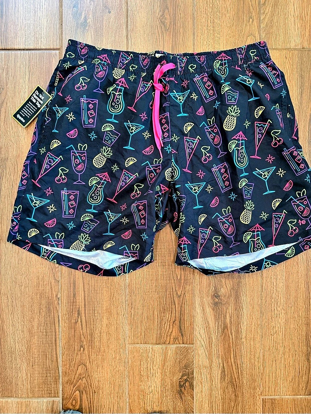 Tipsy Elves Neon Nightcap Stretch Swim Trunks 8” pockets / men’s 3XL / NWT